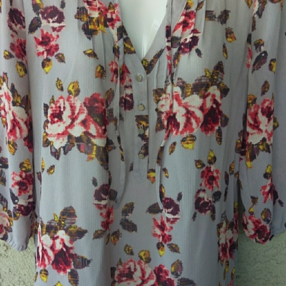 Vera Wang princess chiffon sheer floral blouse exc - Picture 5 of 8